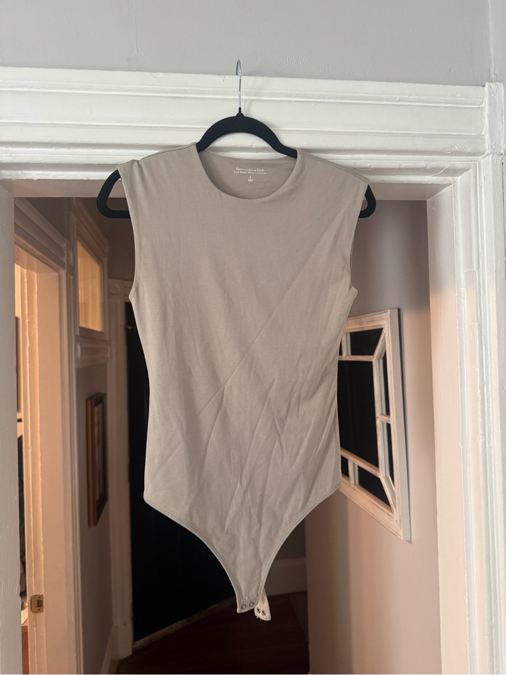 Abercrombie & Fitch Modal-Blend Collection Sleeveless Bodysuit in Taupe